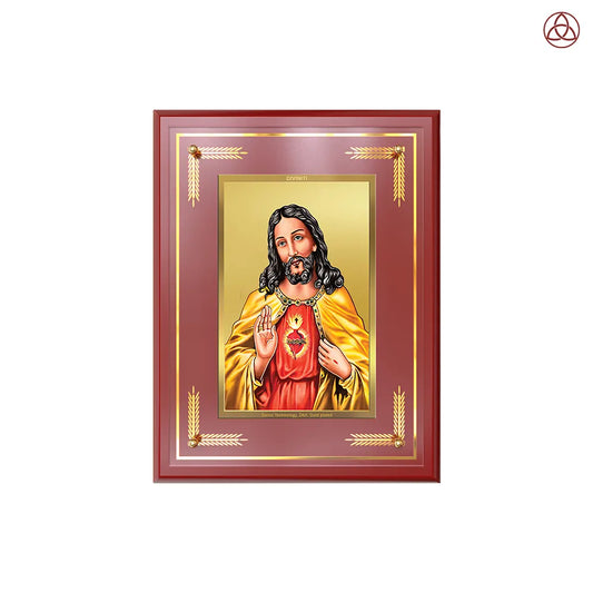 Jesus Christ | Divine Portrait of Lord Jesus Wall & Tabletop Photo Frame in 24K Gold Plated Foil