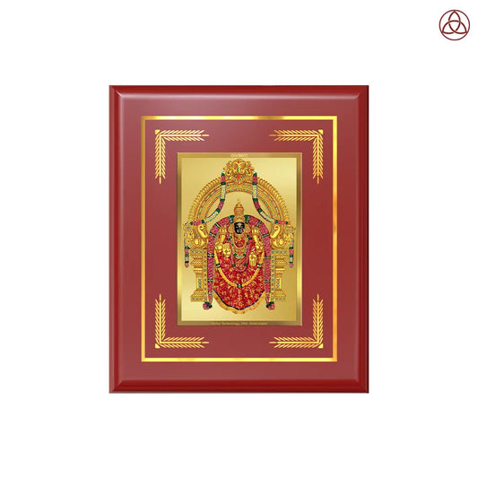 Goddess Padmavati | Consort of Lord Tirupati Balaji Wall & Tabletop Photo Frame in 24K Gold Plated Foil