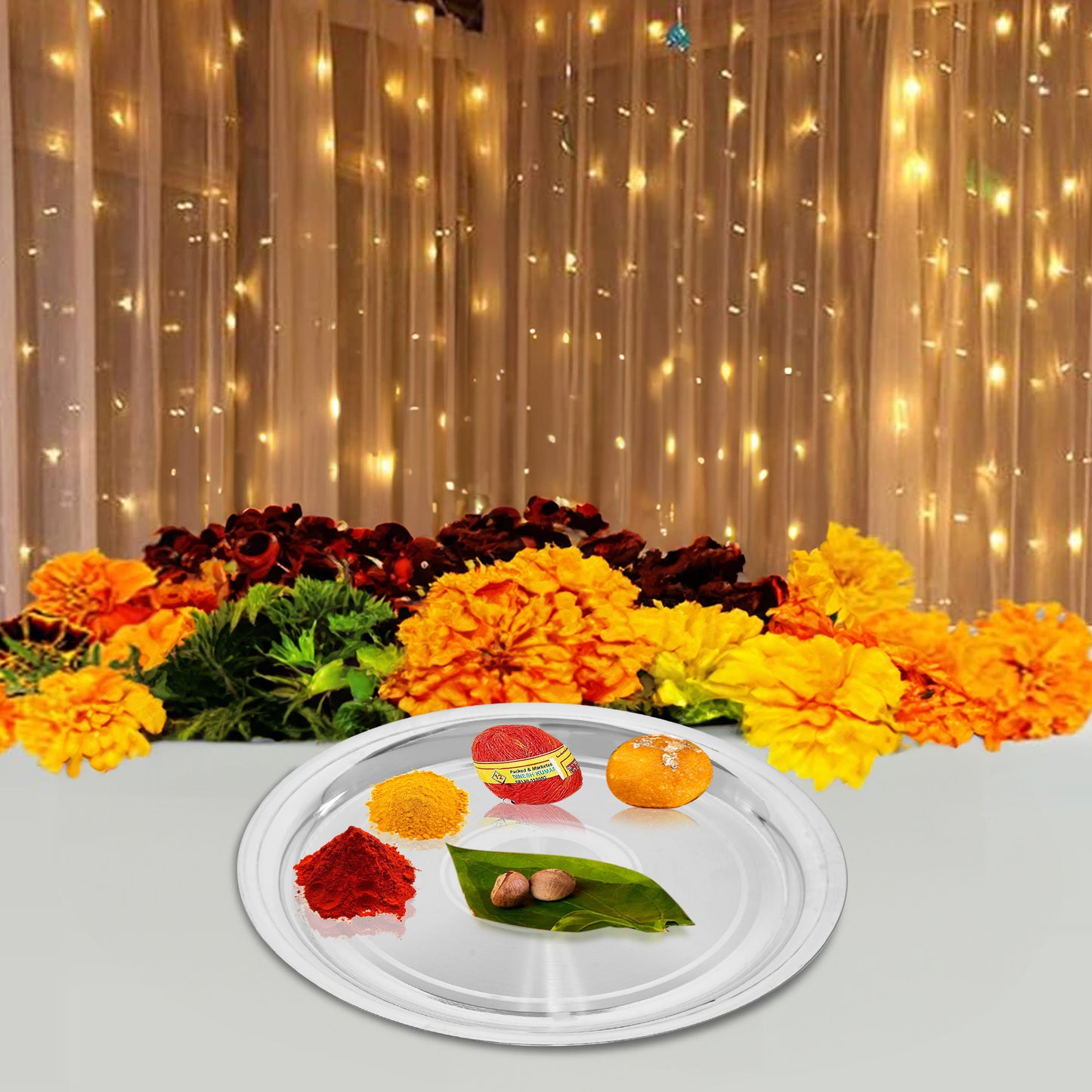 925 Pure Silver Thali Exquisite Elegance for Every Occasion for Home & Office Décor, Puja Room Diwali Gift (217g)