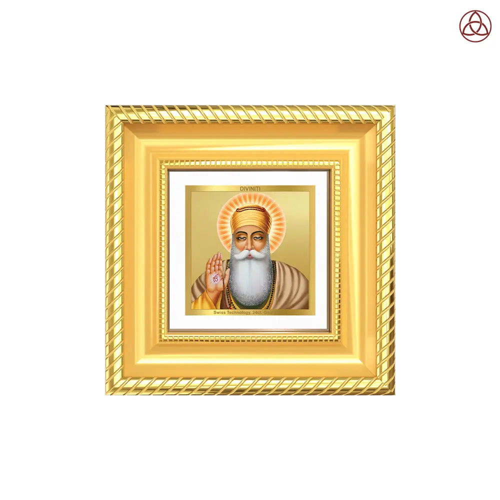 Guru Nanak Dev Ji Divine Waheguru For Sacred Sikh Religious Car Dashboard Frame in 24K Gold Plated Foil