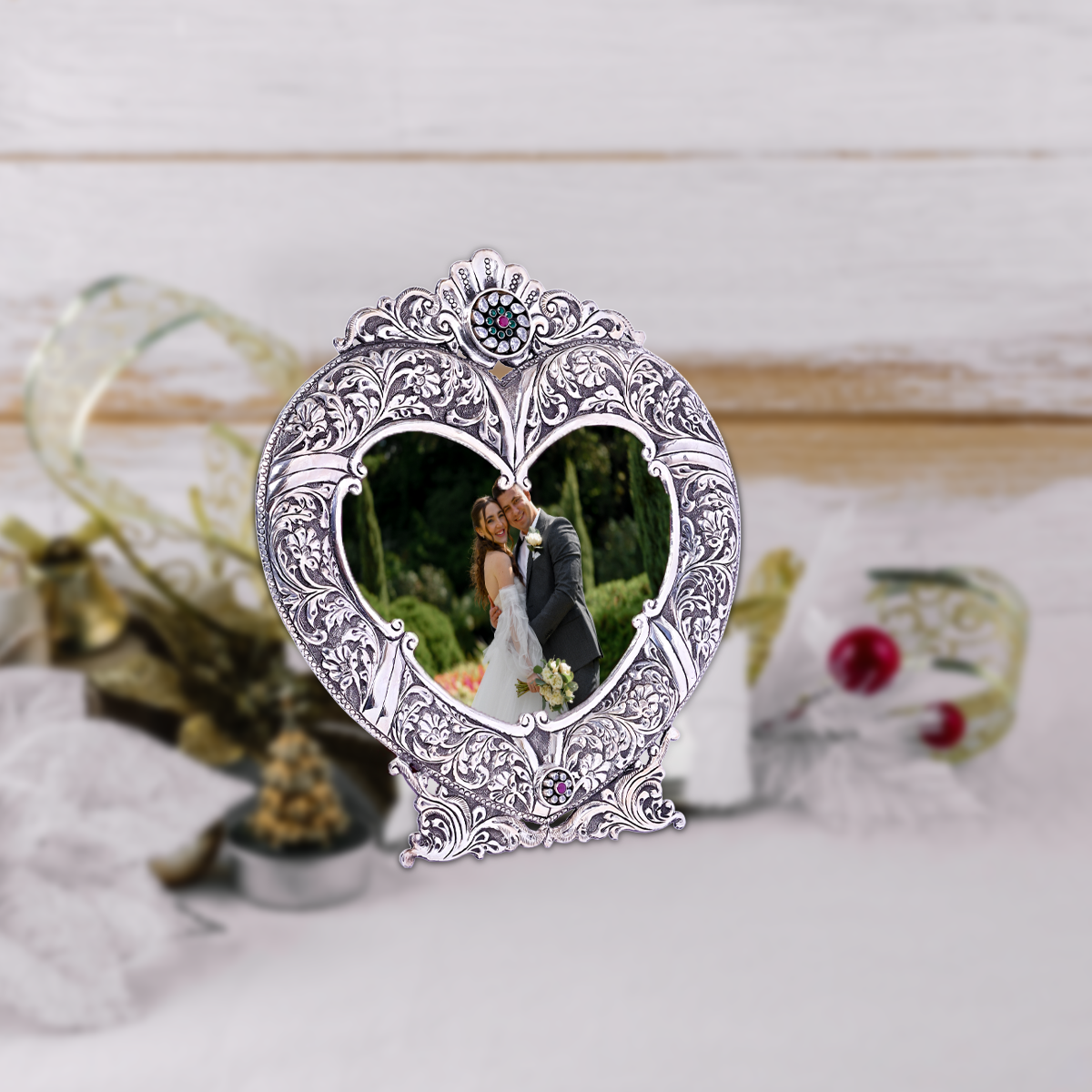 Pure Silver Photo Frame Hearth Design (23x25 cm 334g)