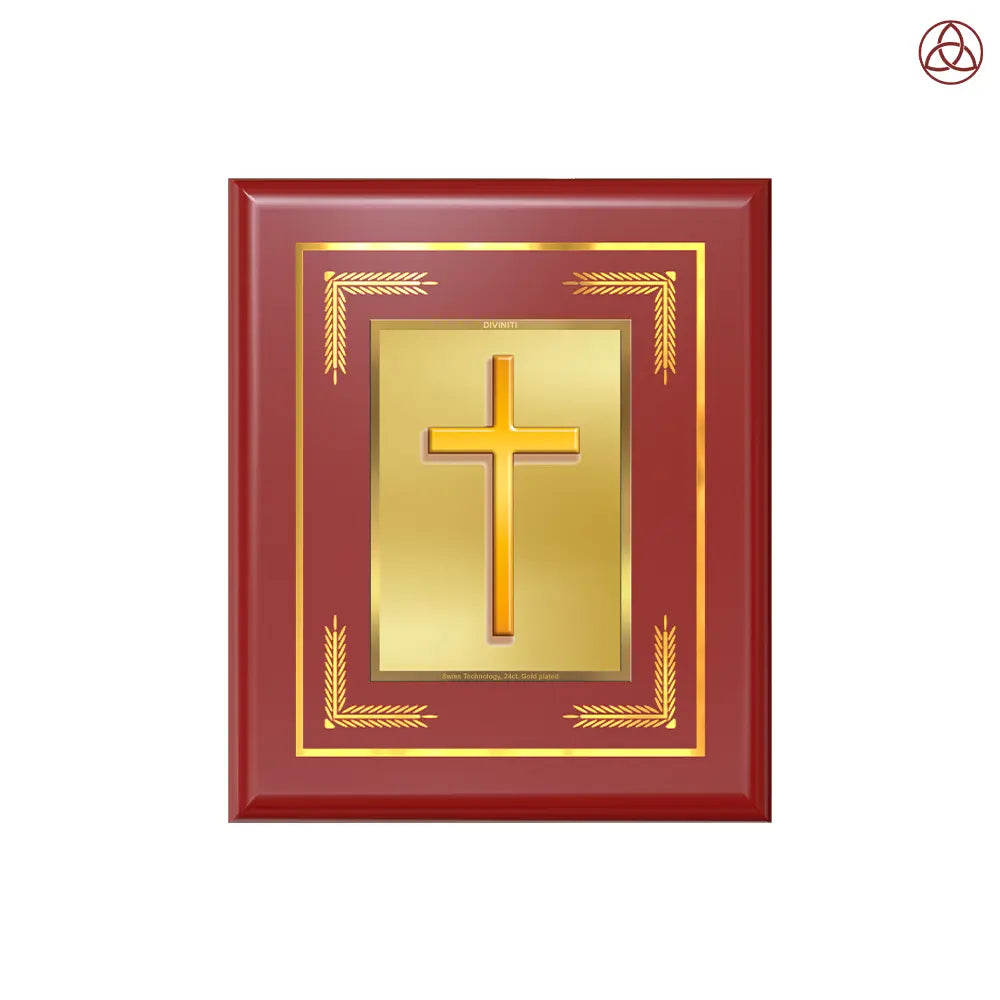 Holy Cross | Sacred Wall & Tabletop Photo Frame in 24K Gold Plated Foil