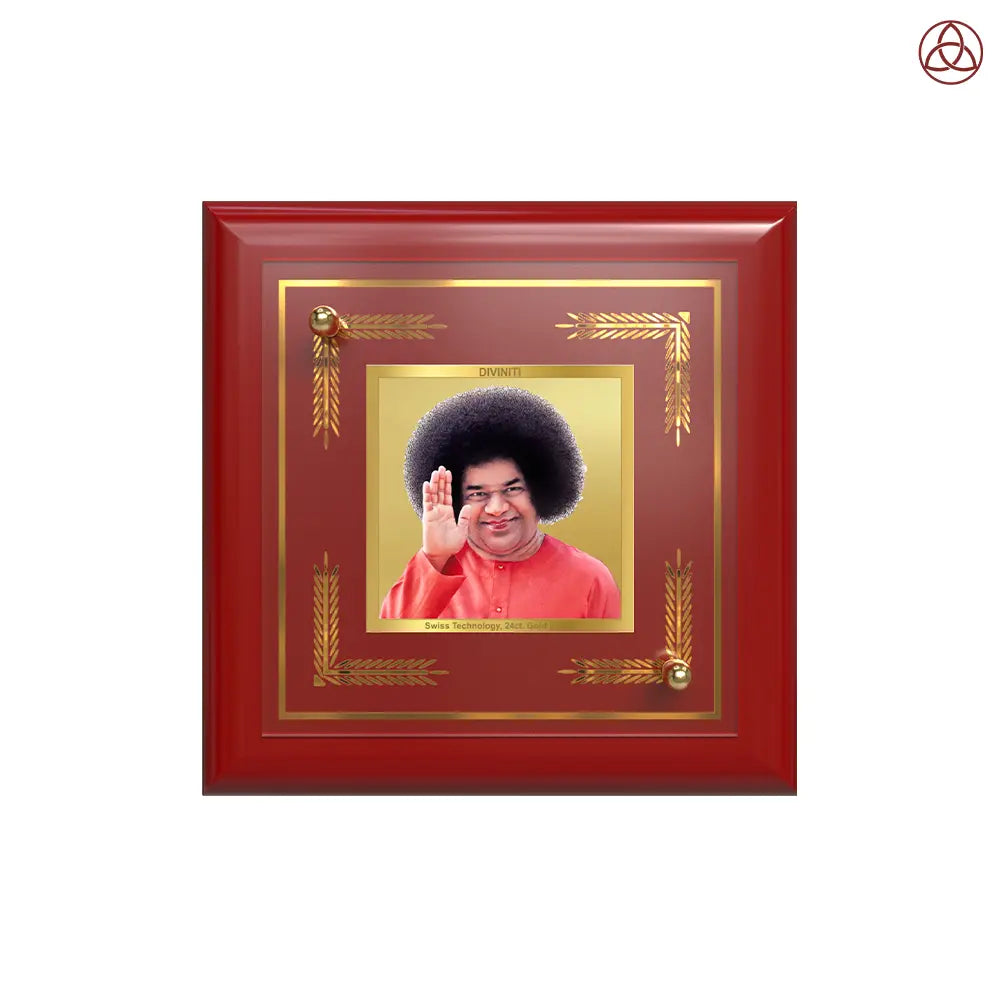 Sathya Sai Baba | Avatar of Love and Universal Harmony Tabletop Frame in 24K Gold Plated Foil
