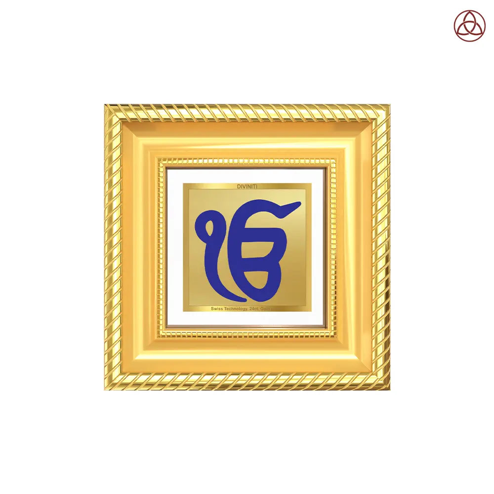 Divine Ik Onkar Symbolizing The Eternal Oneness of God in 24K Gold Plated Foil Frame For Spirituality