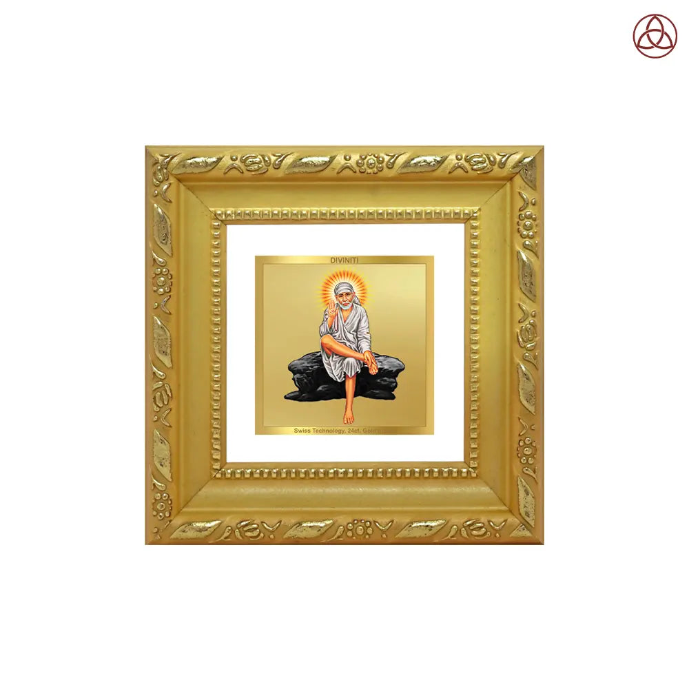 Sai Baba of Shirdi | Saint of Faith & Compassion Tabletop Frame in 24K Gold Plated Foil