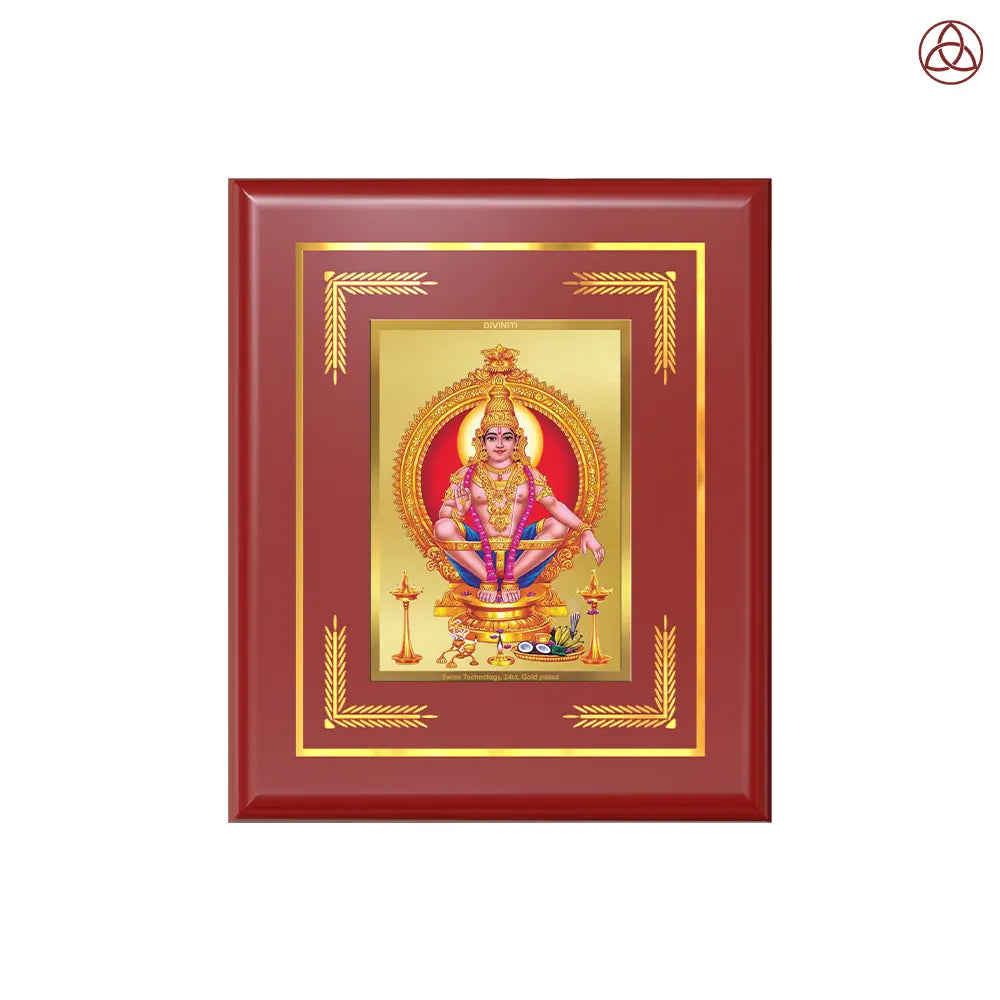 Lord Ayyappan | Hariharan for Wall & Tabletop Photo Frame in 24K Gold Plated Foil