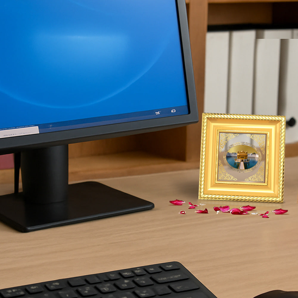 Golden Temple | Sacred Sikh Shrine Royal Tabletop Photo Frame in 24K Gold Plated Foil