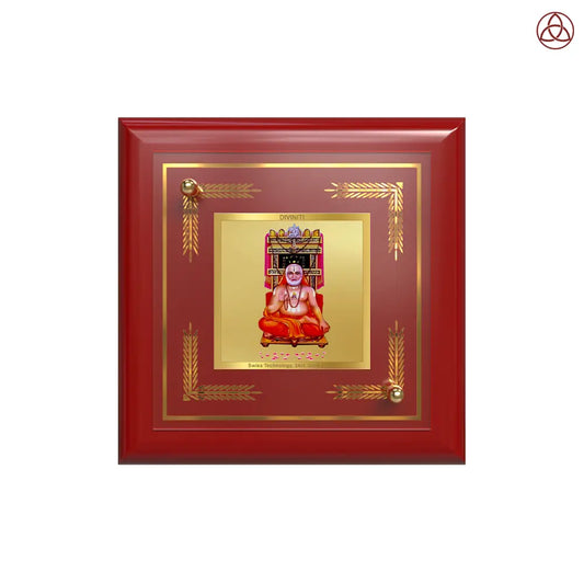 Sri Raghavendra Tirtha Swami | Revered Madhwa Saint Tabletop Frame in 24K Gold Plated Foil