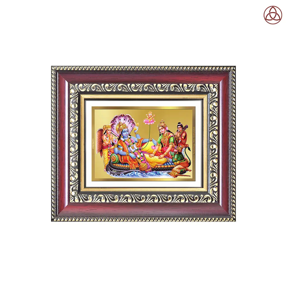 Lakshmi Vishnu Kshir Sagar | Divine Abode Tabletop Frame in 24K Gold Plated Foil
