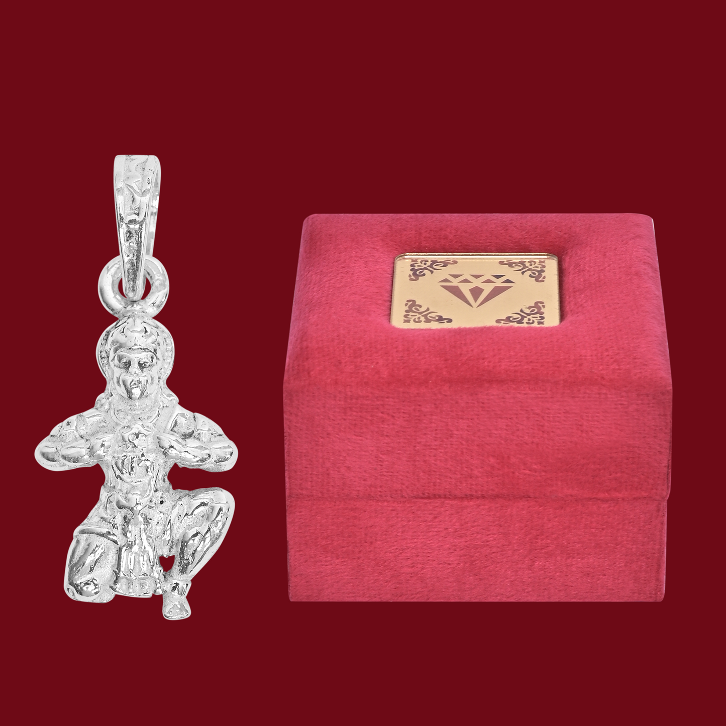 DIVINITI 925 Pure Silver Hanuman Ram Pendant For Men, Women & Kids Divine God Pendant For Birthday, Anniversary, Special Occasion Gift (2x1.5 CM 4 g)