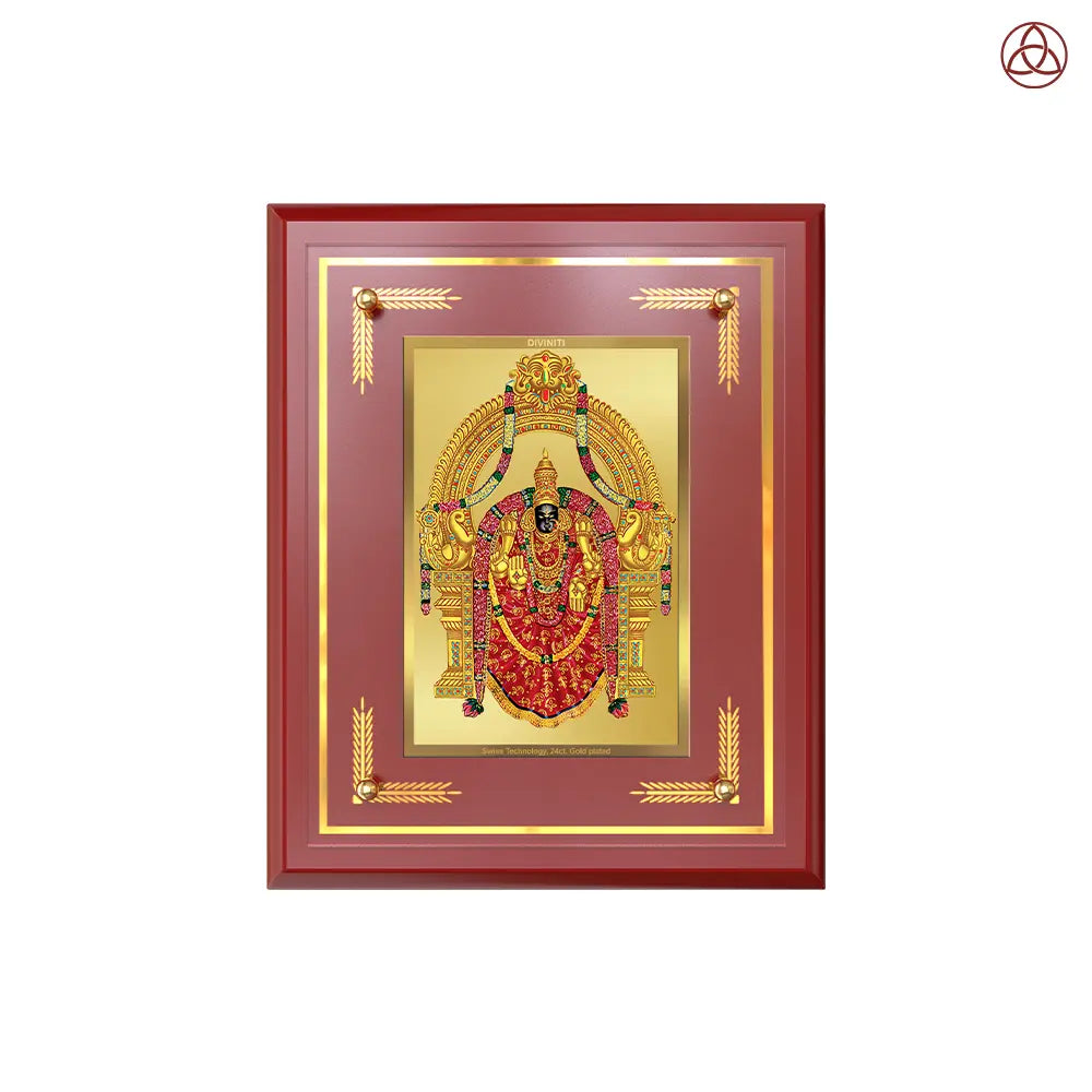 Goddess Padmavati | Consort of Lord Tirupati Balaji Wall & Tabletop Photo Frame in 24K Gold Plated Foil
