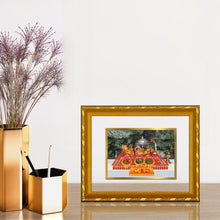Load image into Gallery viewer, DIVINITI 24K Gold Plated Mata Ka Darbar Photo Frame For Home Wall Decor, Puja, Gift (21.5 X 17.5 CM)
