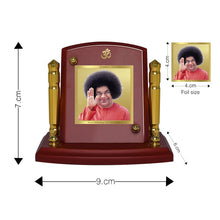 Load image into Gallery viewer, Diviniti 24K Gold Plated Sathya Sai Baba For Car Dashboard, Home Decor, Table Top &amp; Gift (7 x 9 CM)

