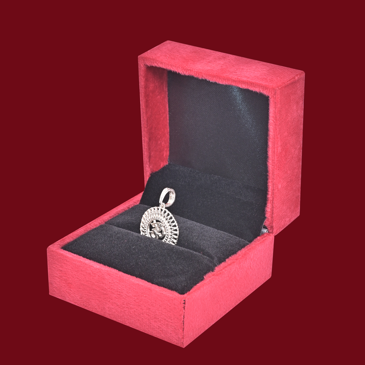 DIVINITI 925 Pure Silver Om Round Big Pendant for Men, Women & Kids Divine God Pendant for Birthday, Anniversary, Special Occasion Gift (2x2 CM 4 g)