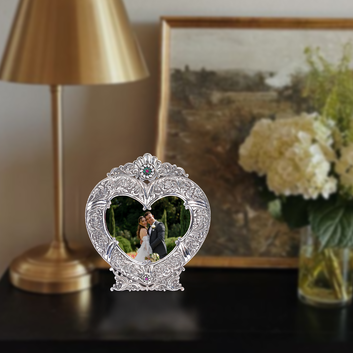 Pure Silver Photo Frame Hearth Design (23x25 cm 334g)