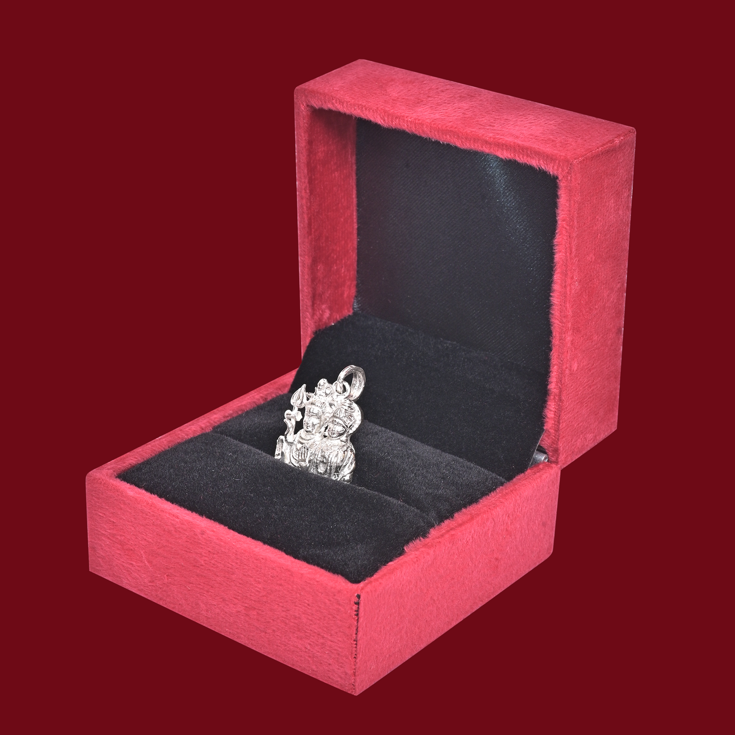 925 Pure Silver Shiv Parvati Small Pendant For Men, Women & Kids Divine God Pendant For Birthday, Anniversary, Special Occasion Gift (1.7x1.4 CM 5 g)
