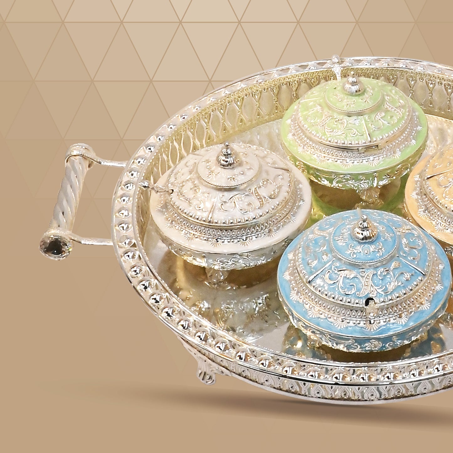 DIVINITI Vintage Silver Plated Sugar Bowl with Classic Design Traditional Tea, Parties and Dining Collection for Luxury Home Décor & Tabletop (51x7 CM)