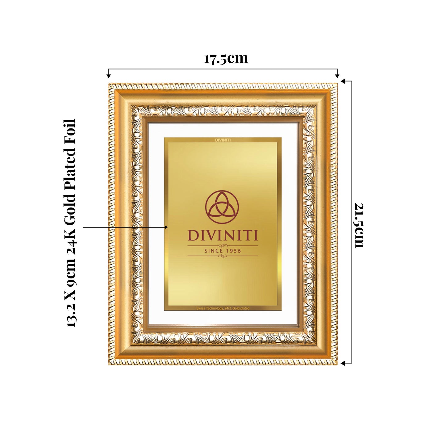 Diviniti Double Glass Frame Personalised Tabletop and Wall Photo Frame in 24K Gold Plated Foil | DG-112-S2