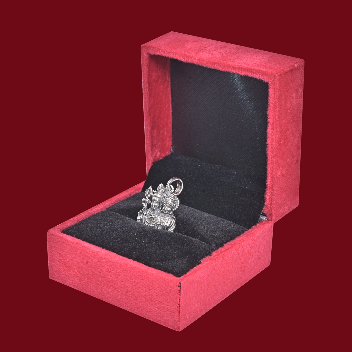 925 Pure Silver Shiv Parvati Small Pendant For Men, Women & Kids Divine God Pendant For Birthday, Anniversary, Special Occasion Gift (1.7x1.4 CM 5 g)
