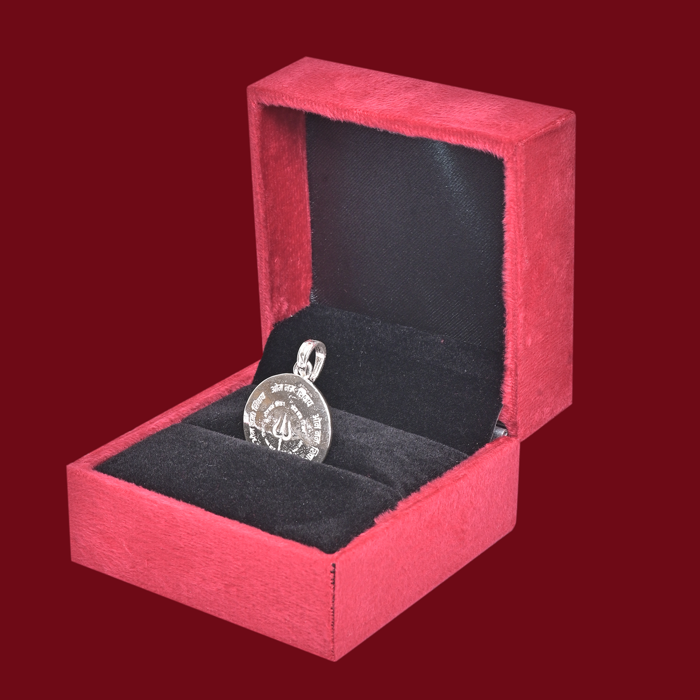 DIVINITI 925 Pure Silver Trishul Round Pendant For Men, Women & Kids Divine God Pendant For Birthday, Anniversary, Special Occasion Gift (2.5x2.5 CM 10 g)