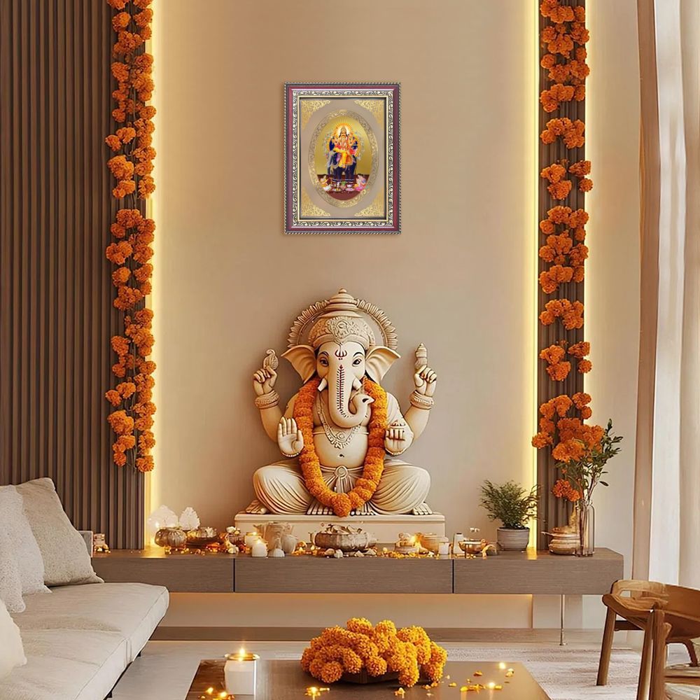 Lord Vishwakarma | Divine Architect Wall & Tabletop Royal Photo Frame in 24K Gold Plated Foil