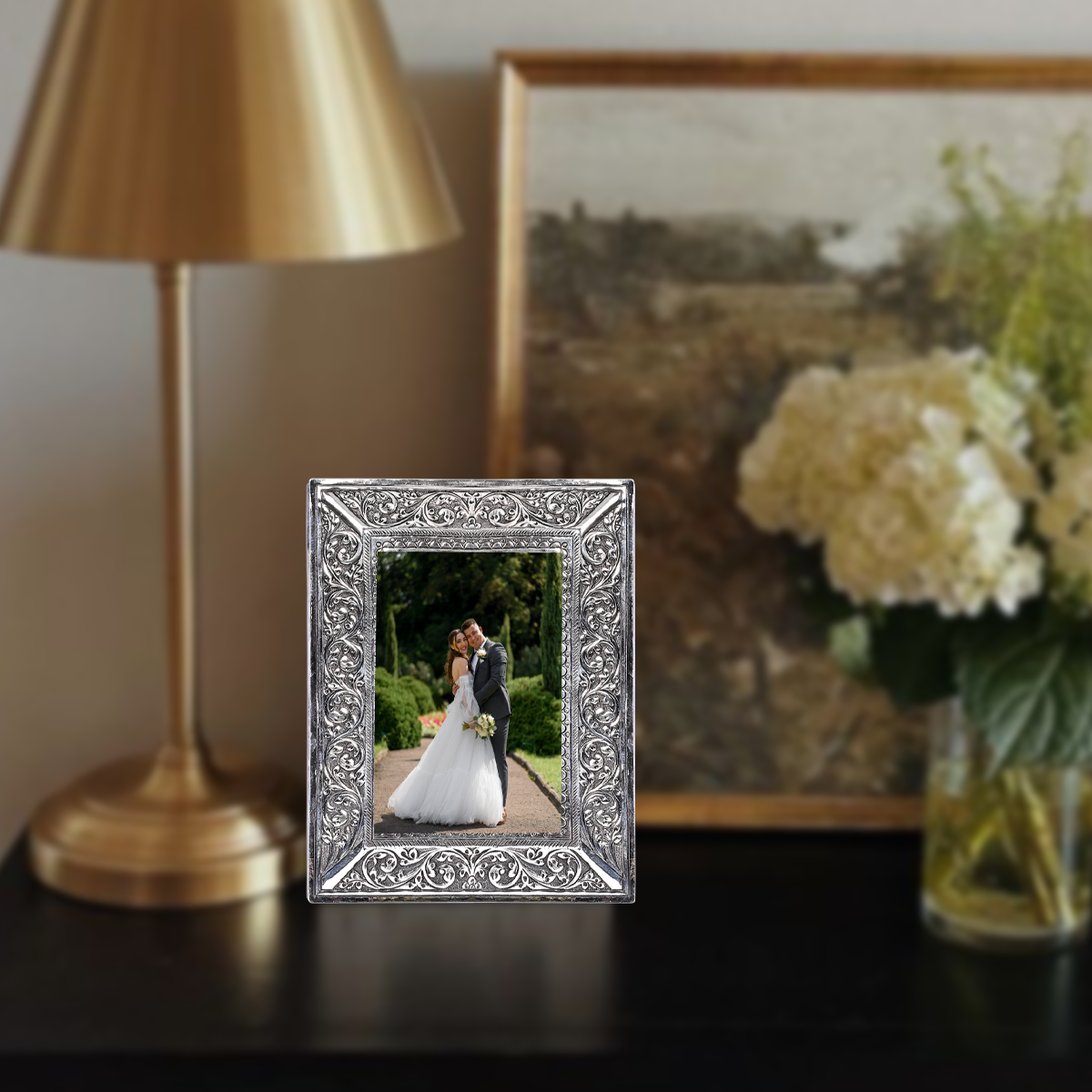 Pure Silver Vintage Photo Frame Rectangle Design (16x21 cm 232g)