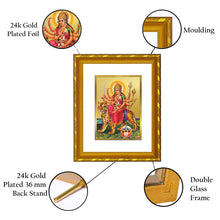 Load image into Gallery viewer, DIVINITI 24K Gold Plated Durga Ji Photo Frame For Home Decor, Puja, Festive Gift (21.5 X 17.5 CM)
