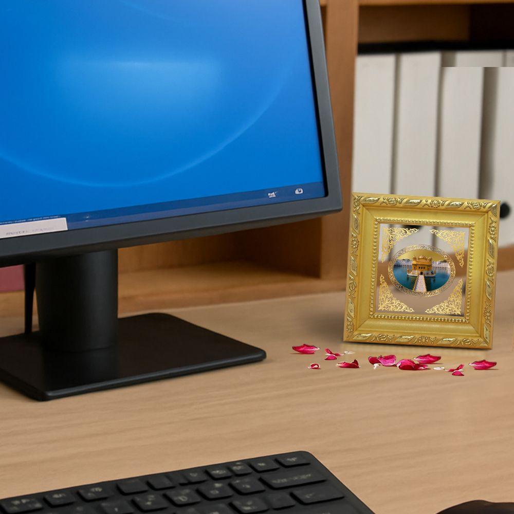 Golden Temple | Sacred Sikh Shrine Royal Tabletop Photo Frame in 24K Gold Plated Foil