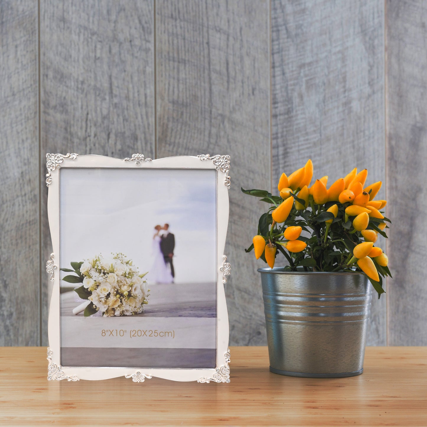 DIVINITI 999 Silver Plated Photo Frame for Luxurious Home Office Décor, Wall Hanging Beautiful Diwali Gift (22.5x27.5 CM)