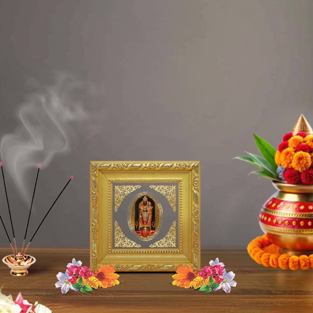 Ram Lalla | Divine Child Form of Lord Ram Royal Tabletop Photo Frame in 24K Gold Plated Foil