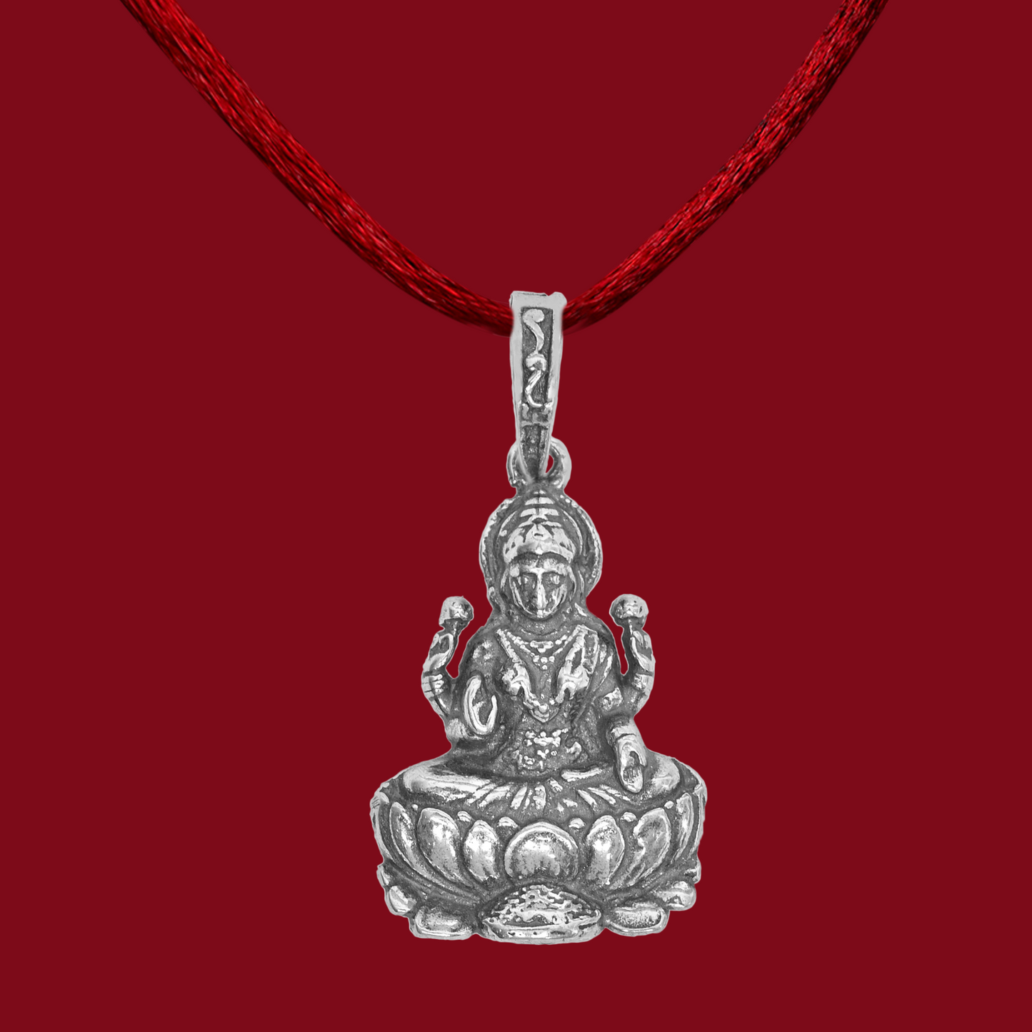 925 Pure Silver Laxmi Pendant for Men, Women & Kids Divine God Pendant for Birthday, Anniversary, Special Occasion Gift (2.3x1.5 CM 6 g)