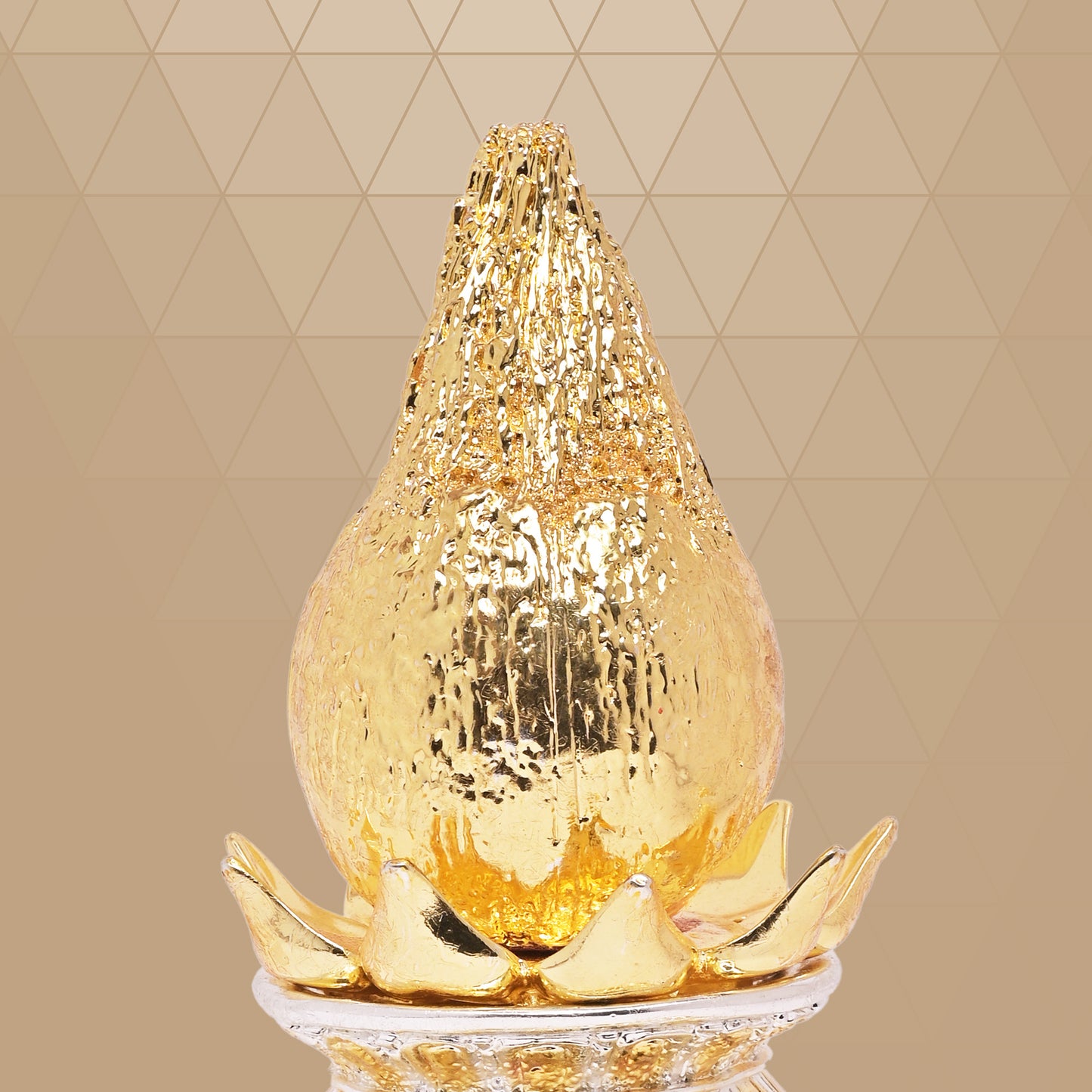 DIVINITI 24K Gold Plated Swastik Kalash with Coconut Elegance Rituals and Celebrations for Home Office Décor Puja Room Diwali Gift (16x8 CM)