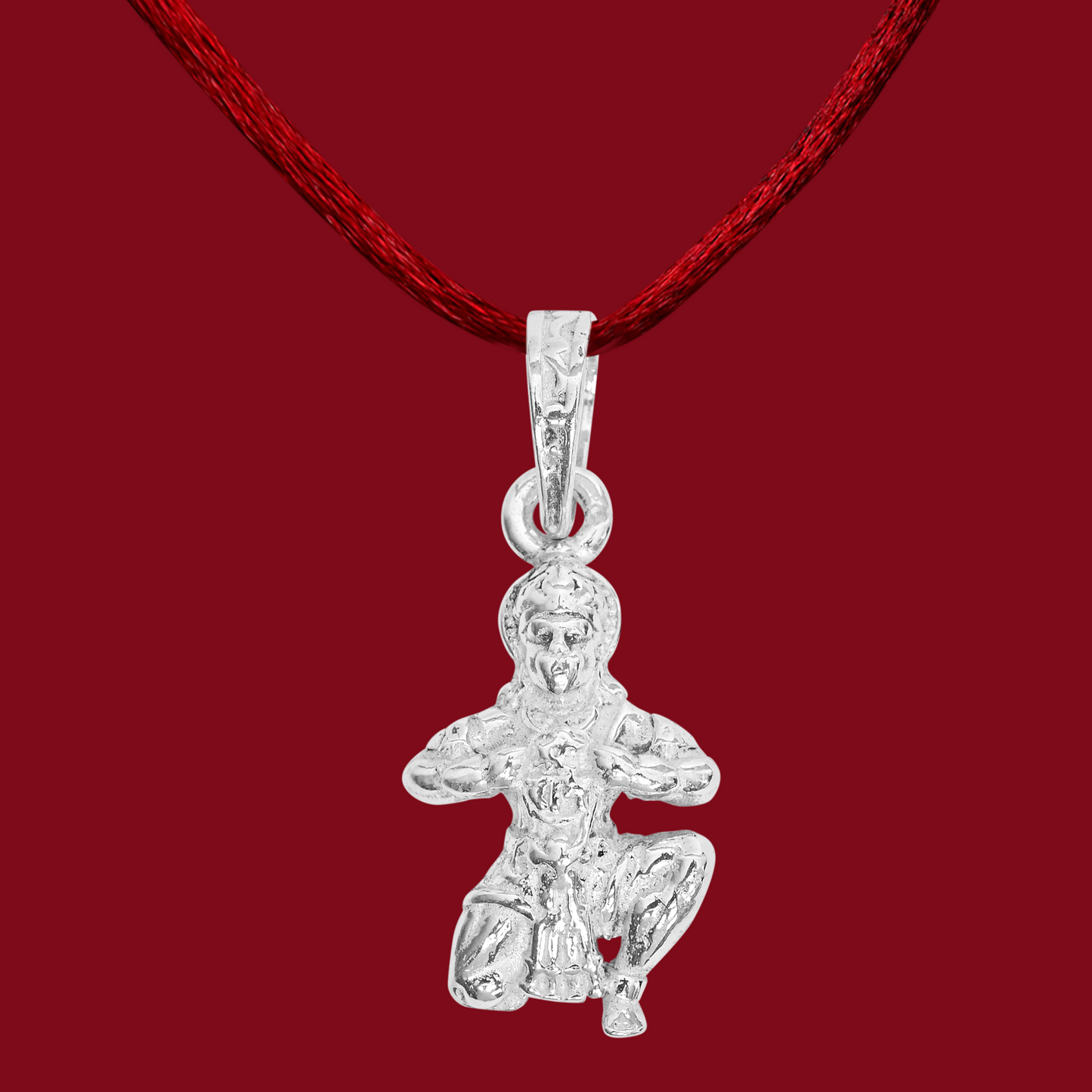 DIVINITI 925 Pure Silver Hanuman Ram Pendant For Men, Women & Kids Divine God Pendant For Birthday, Anniversary, Special Occasion Gift (2x1.5 CM 4 g)