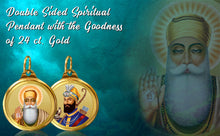 Load image into Gallery viewer, Diviniti 24K Double sided Gold Plated Pendant Gurunanak &amp; Guru Gobind Singh |22 MM Flip Coin (1 PCS)
