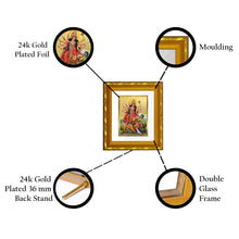 Load image into Gallery viewer, DIVINITI 24K Gold Plated Durga Maa Photo Frame For Home Decor, TableTop, Puja, Festival (15.0 X 13.0 CM)
