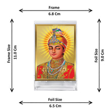 Load image into Gallery viewer, Diviniti 24K Gold Plated Guru Harkrishan Frame For Car Dashboard, Home Decor, Table (11 x 6.8 CM)
