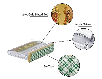 Diviniti 24K Gold Plated Foil Padmawati Balaji Frame For Car Dashboard, Home Decor, Puja and Gift (11 x 6.8 CM)