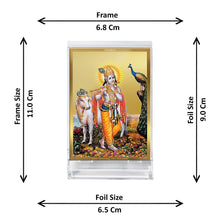 Load image into Gallery viewer, Diviniti 24K Gold Plated Lord Krishna Frame For Car Dashboard, Home Decor, Table Top, Gift (11 x 6.8 CM)
