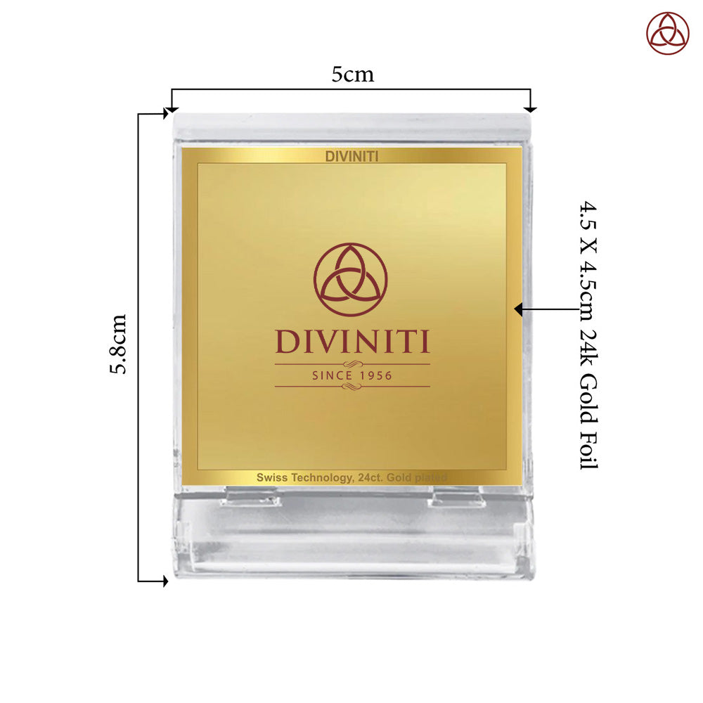 Diviniti Acrylic Personalization Car Dashboard Frame in 24K Gold Plated Foil