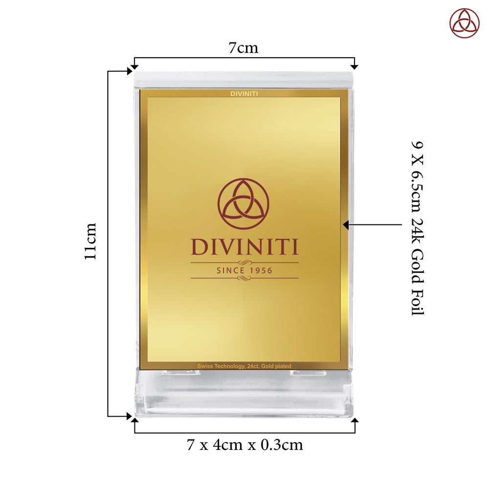 Diviniti Acrylic Personalization Car Dashboard Frame in 24K Gold Plated Foil