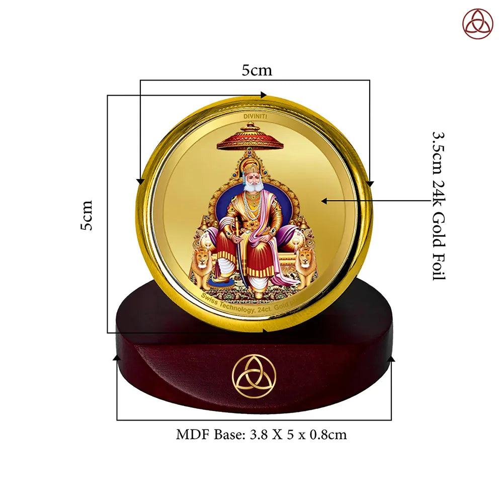 Maharaja Agrasen For Car Dashboard Frame in 24K Gold Plated Foil