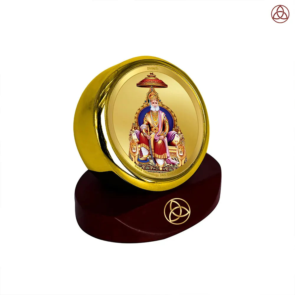Maharaja Agrasen For Car Dashboard Frame in 24K Gold Plated Foil