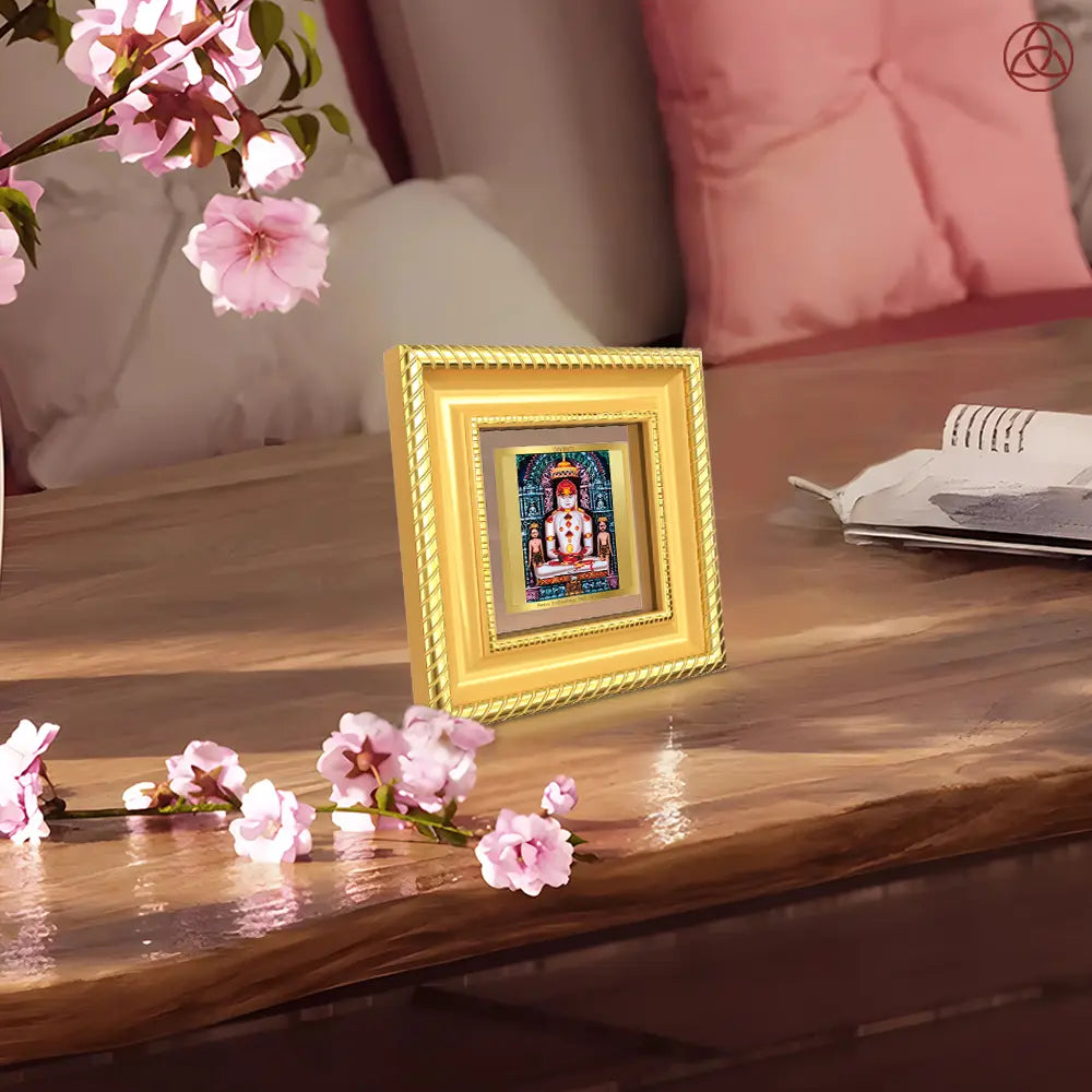 Adinath | Adishwara Tirthankara Rishabhanatha For Tabletop Frame in 24K Gold Plated Foil