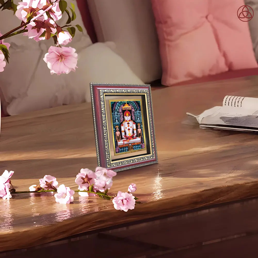 Adinath | Adishwara Tirthankara Rishabhanatha for Wall & Tabletop Photo Frame in 24K Gold Plated Foil