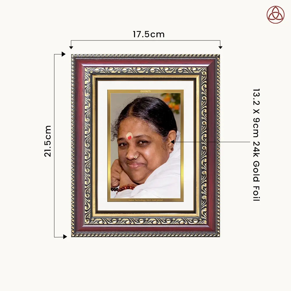 Mata Amritanandamayi | Guru Amma for Wall & Tabletop Photo Frame in 24K Gold Plated Foil