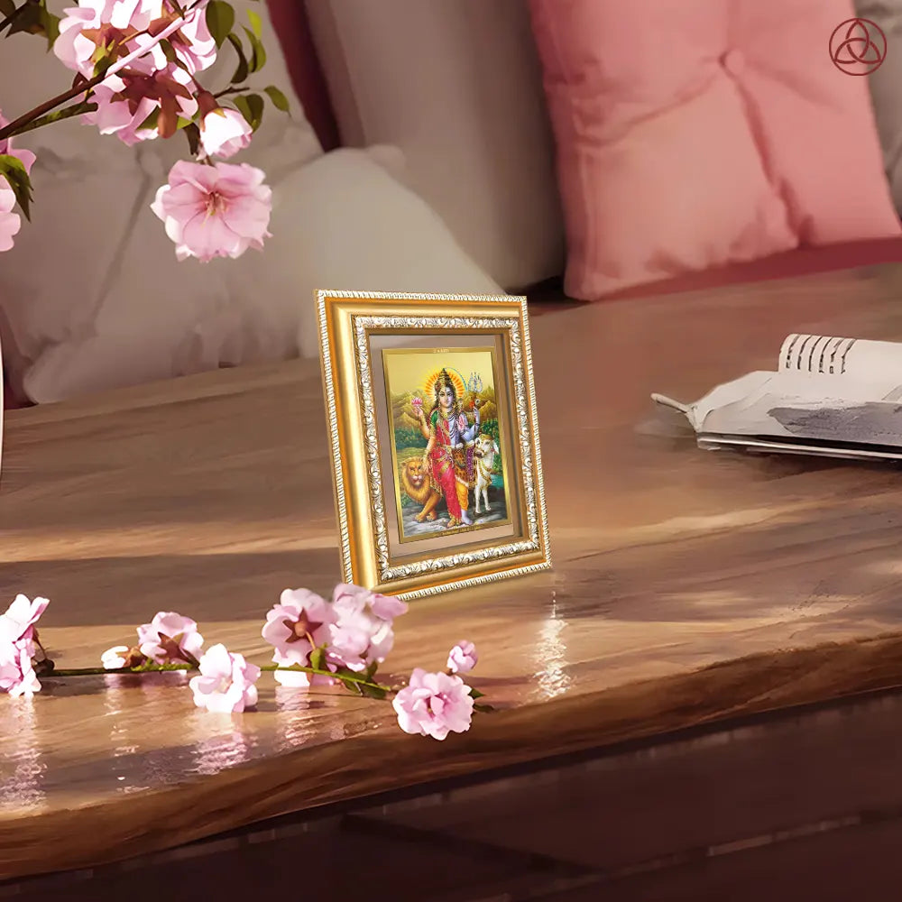 Ardhnarishwara | Naranari | Ammaiyappan Ardhanarinateshvara for Wall & Tabletop Photo Frame in 24K Gold Plated Foil