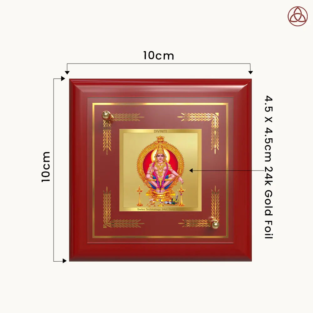 Lord Ayyappan | Hariharan for Tabletop Frame in 24K Gold Plated Foil