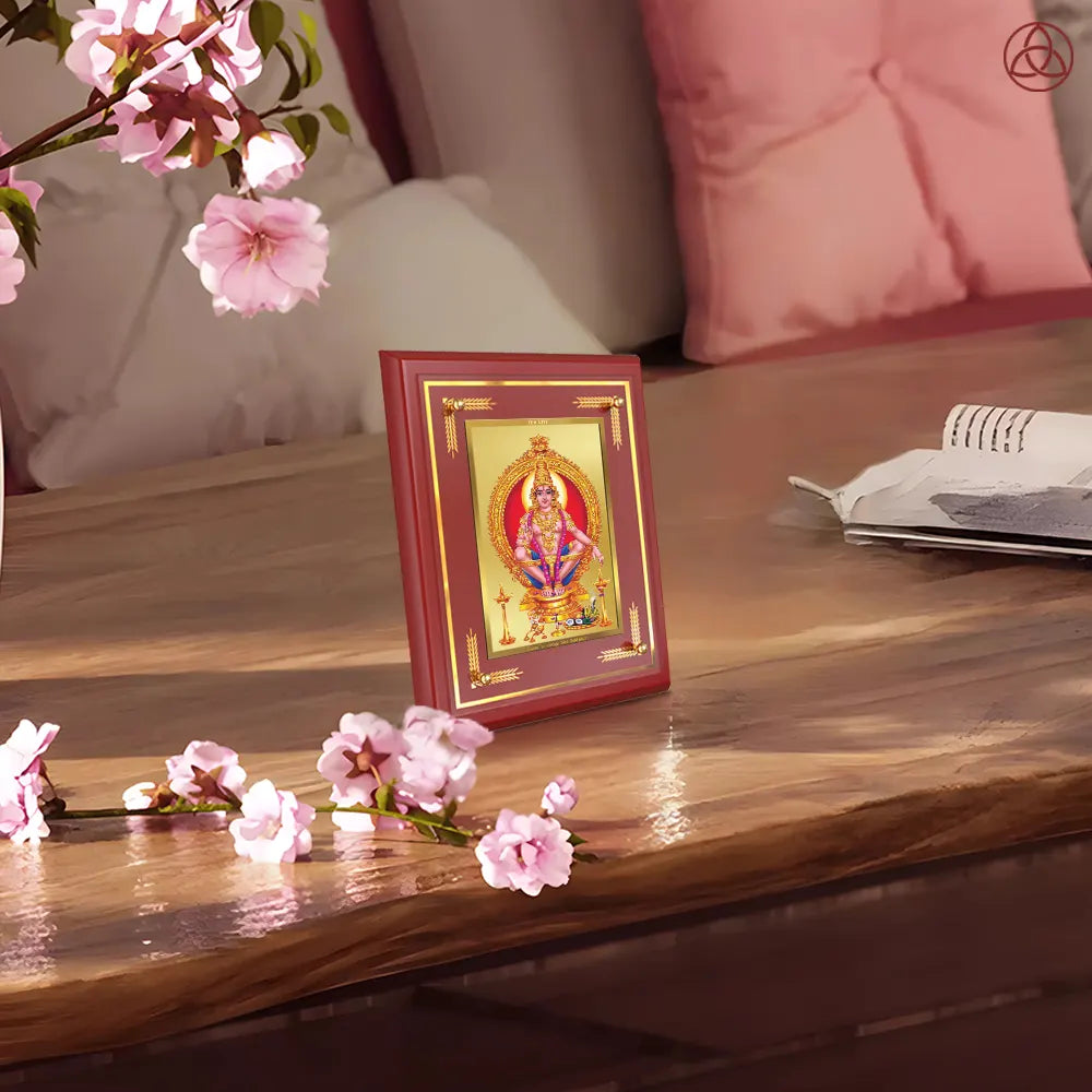 Lord Ayyappan | Hariharan for Wall & Tabletop Photo Frame in 24K Gold Plated Foil