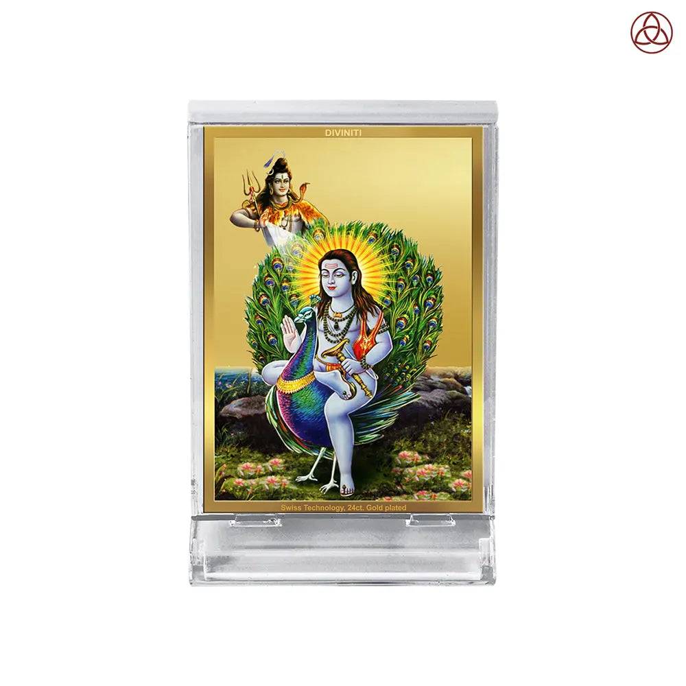 Baba Balak Nath | Paunahari For Car Dashboard Frame in 24K Gold Plated Foil