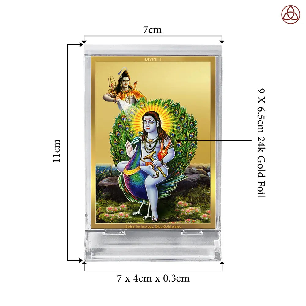 Baba Balak Nath | Paunahari For Car Dashboard Frame in 24K Gold Plated Foil